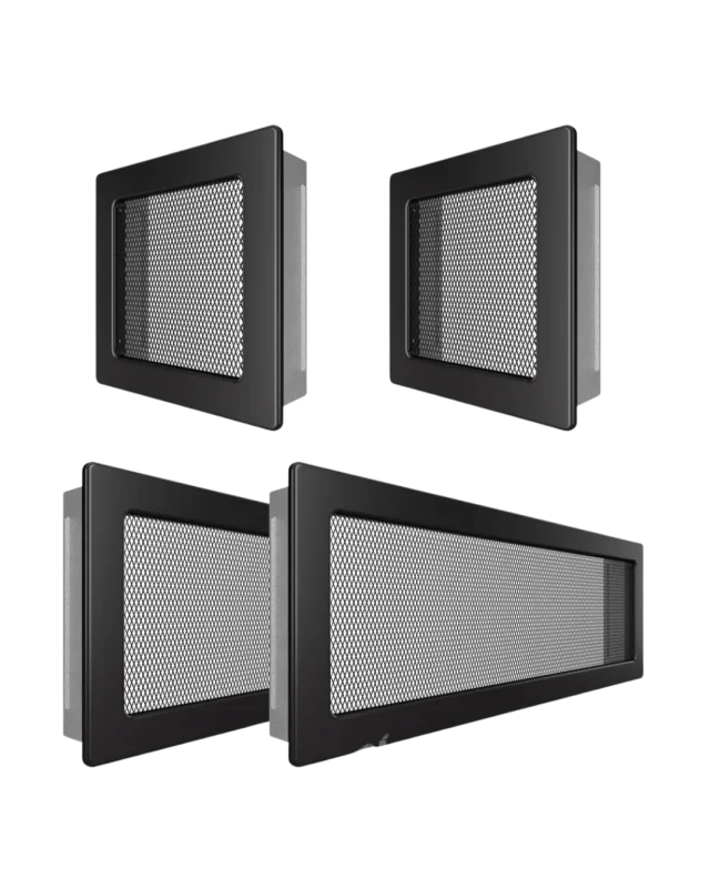 Set Grile Complet ventilatie - convectie semineu, 2 x 17x17 cm, 2 x 17x49 cm