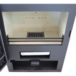 Șemineu pe lemne VERSO F INOX, 7 kW, din oțel inoxidabil, cu geam termorezistent, design modern, negru - imagine 3