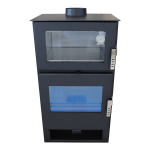 Șemineu pe lemne VERSO F INOX, 7 kW, din oțel inoxidabil, cu geam termorezistent, design modern, negru - imagine 2