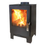 Șemineu pe lemne Verso 2L, 9 kW, din oțel, cu geam mare termorezistent, negru