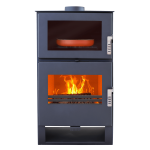 Șemineu pe lemne VERSO F, 7 kW, din oțel, design clasic cu geam termorezistent, negru