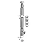 Coș de fum profesional dublu perete- Practic INOX - Înălțime 6m, diametru interior 130 mm, racord 90, suspendat