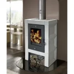Soba pe lemne Domofire Modena II, 7 kW, gri deschis, teracota
