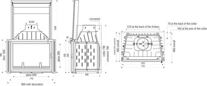 Șemineu Seguin EUROPA 7 Insert Fonta 9,8 kW - imagine 2