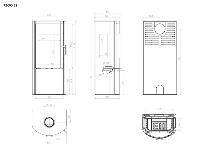 Sobă pe lemne HITZE REGO 3S, 5 kW - imagine 6